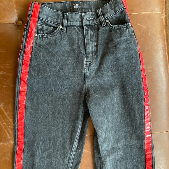 BDG black jeans with red detail on sides - Picture 1 of 9